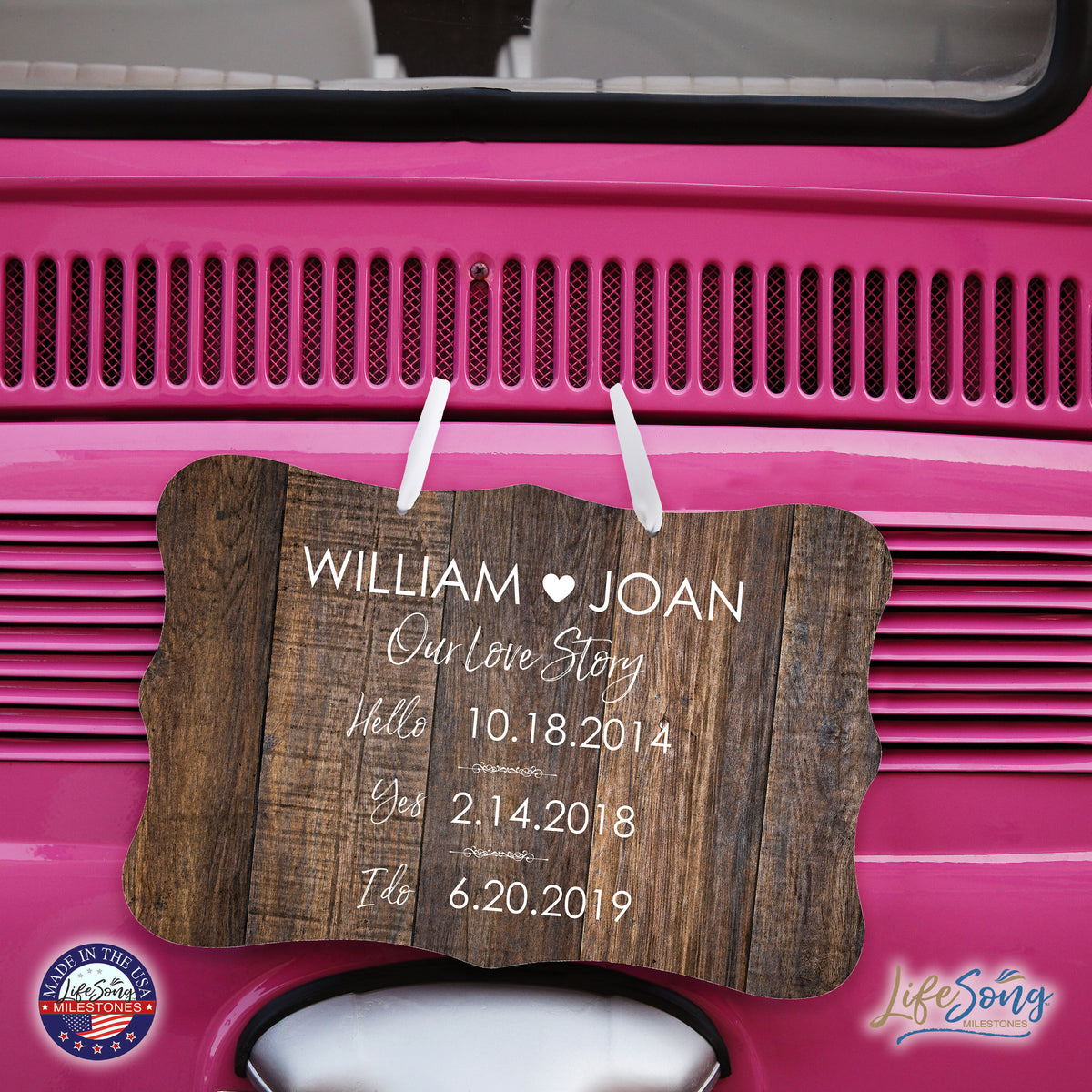 Custom Wedding Wall Hanging Signs For Ceremony And Reception For Couple - Our Love Story
