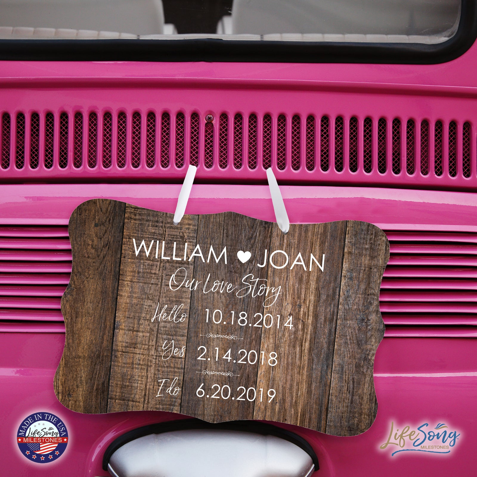 Custom Wedding Wall Hanging Signs For Ceremony And Reception For Couple - Our Love Story