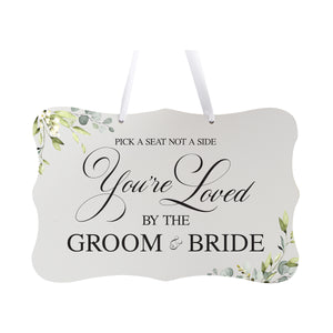 Wedding Wall Hanging Signs For Ceremony And Reception For Couples - Pick A Seat