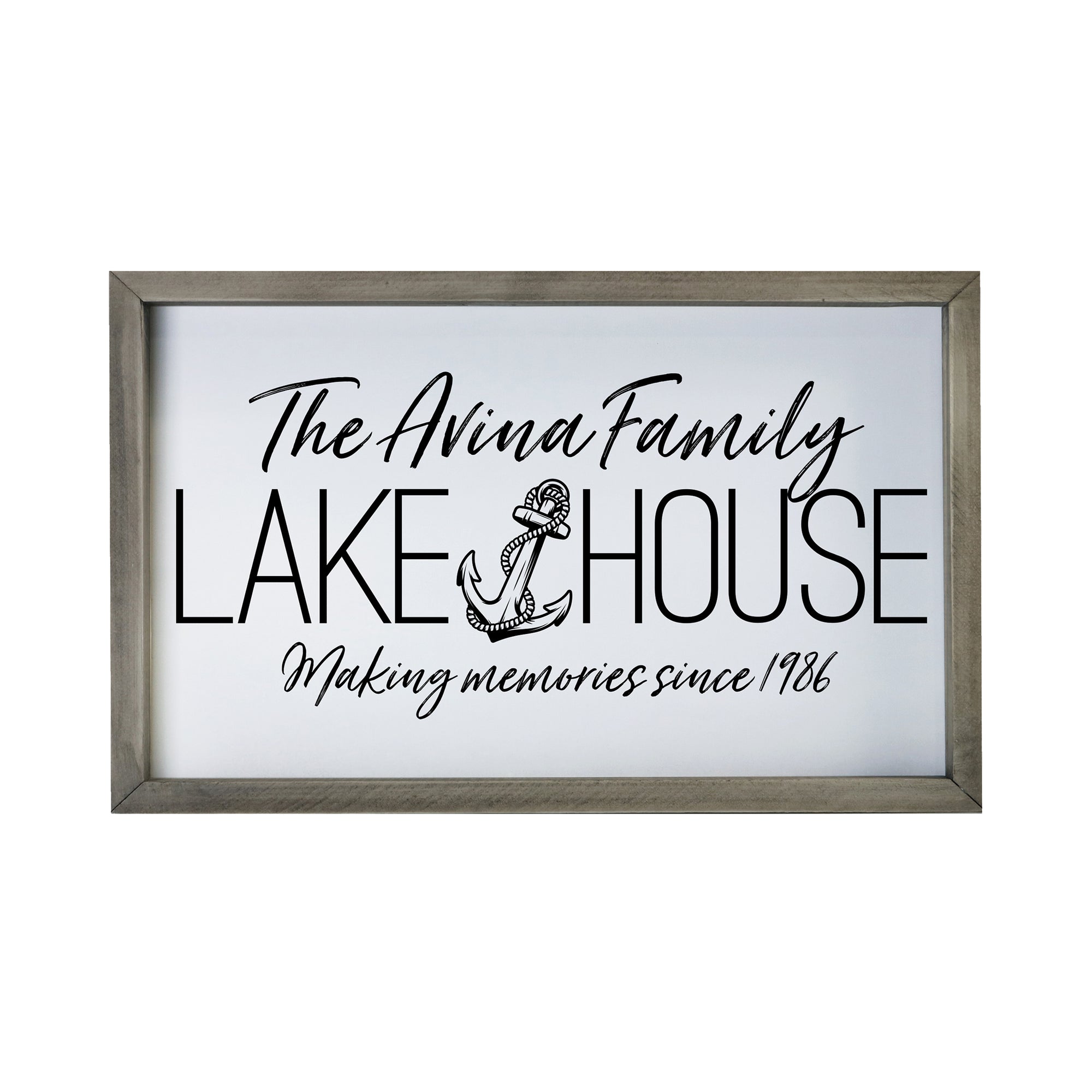 LifeSong Milestones Personalized Home Inspirational Framed Shadow Box The Lake House Making Memories (Anchor) Gift for Parents, Couples Christian Wall Decor for Husband, Wife Housewarming Gift Table and Shelf Sitters 12x18