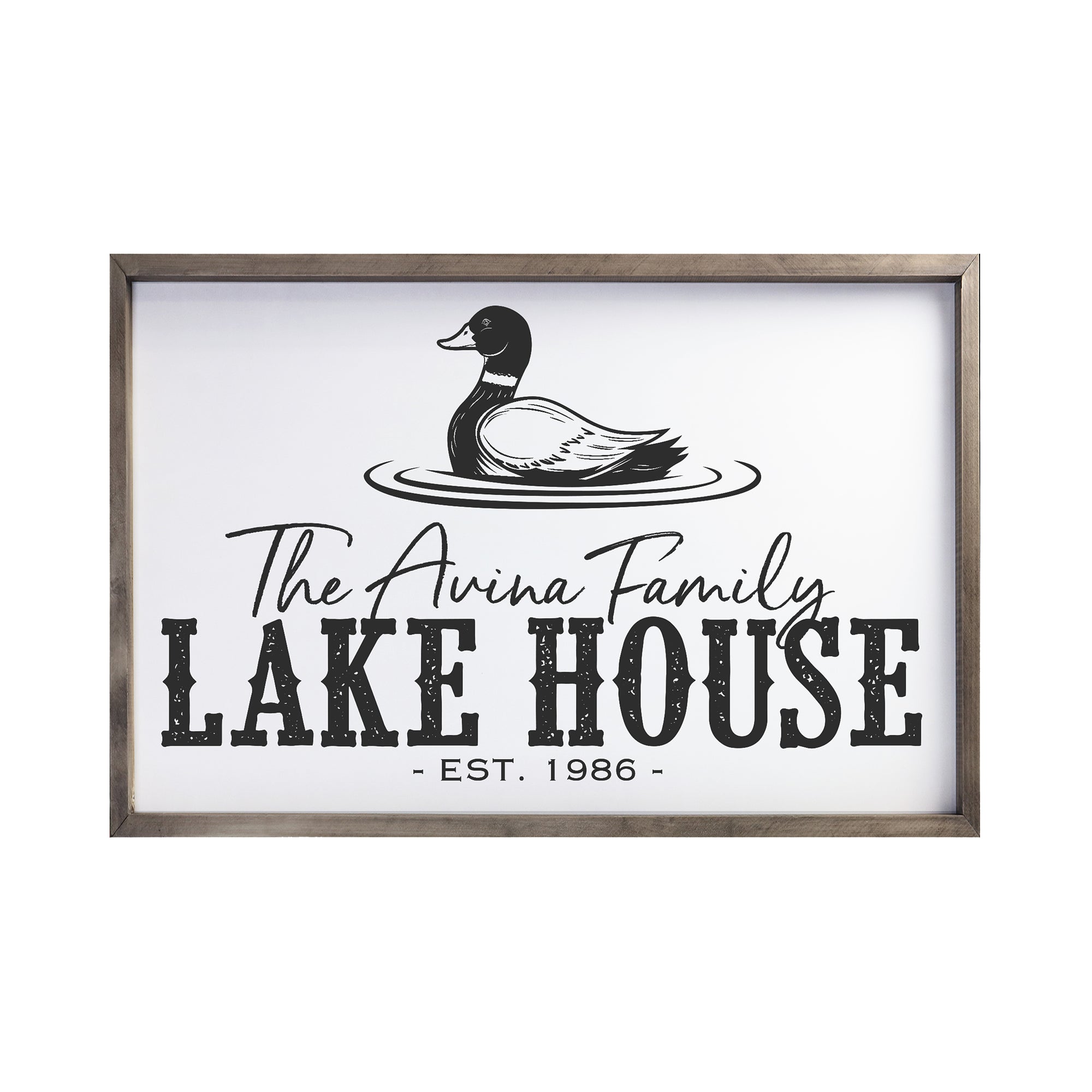 Inspirational Personalized Framed Shadow Box 25x36 - Lake House (Duck)
