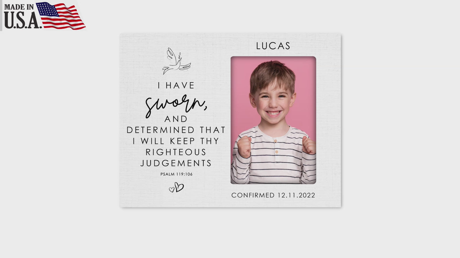 Personalized Confirmation Photo Frame - Trust In The Lord