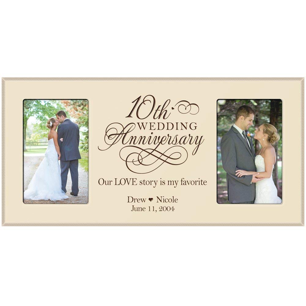 10th Anniversary Picture Frame For Couple Personalized Wedding Gift - LifeSong Milestones