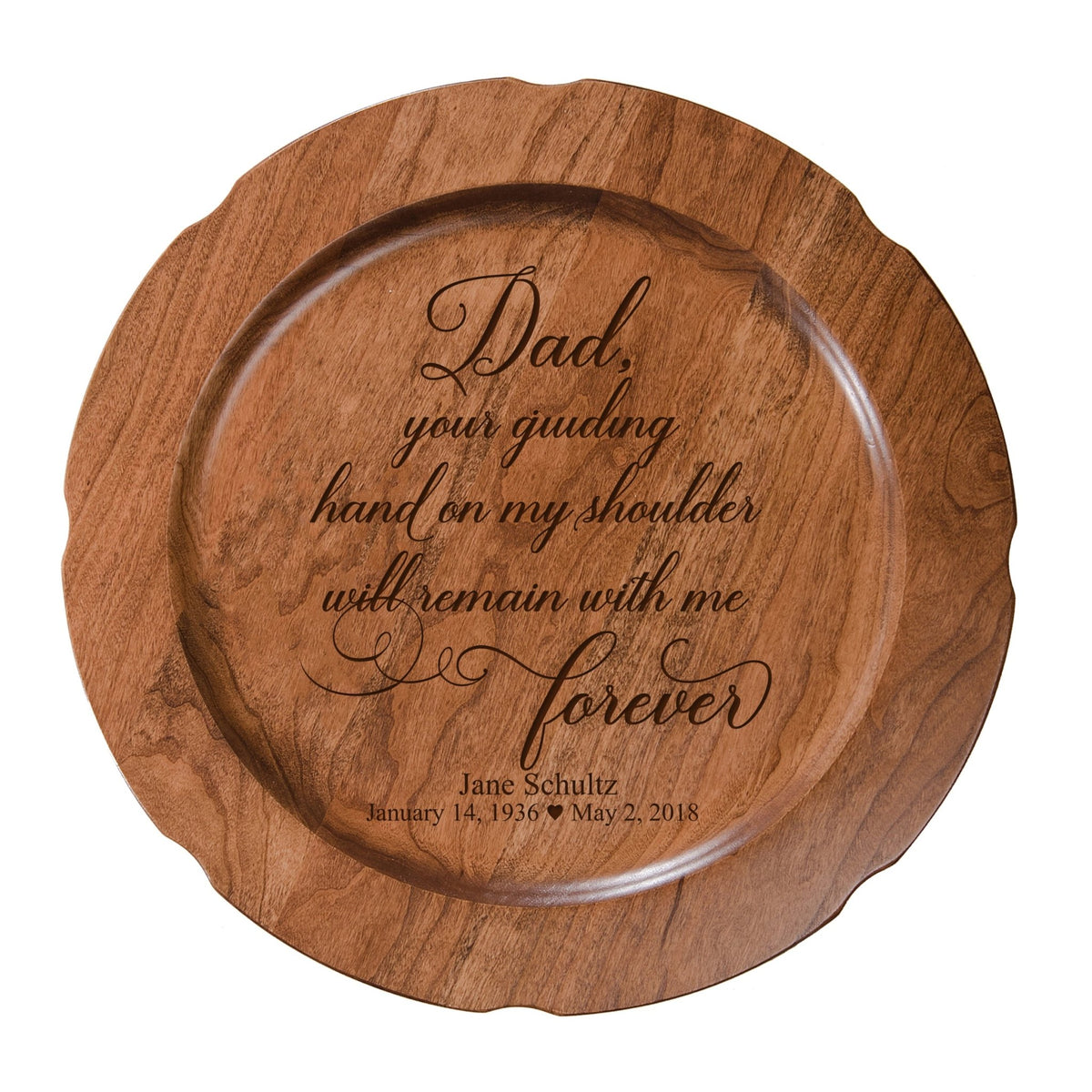 12&quot; Personalized Memorial Wooden Plate - Dad Forever - LifeSong Milestones