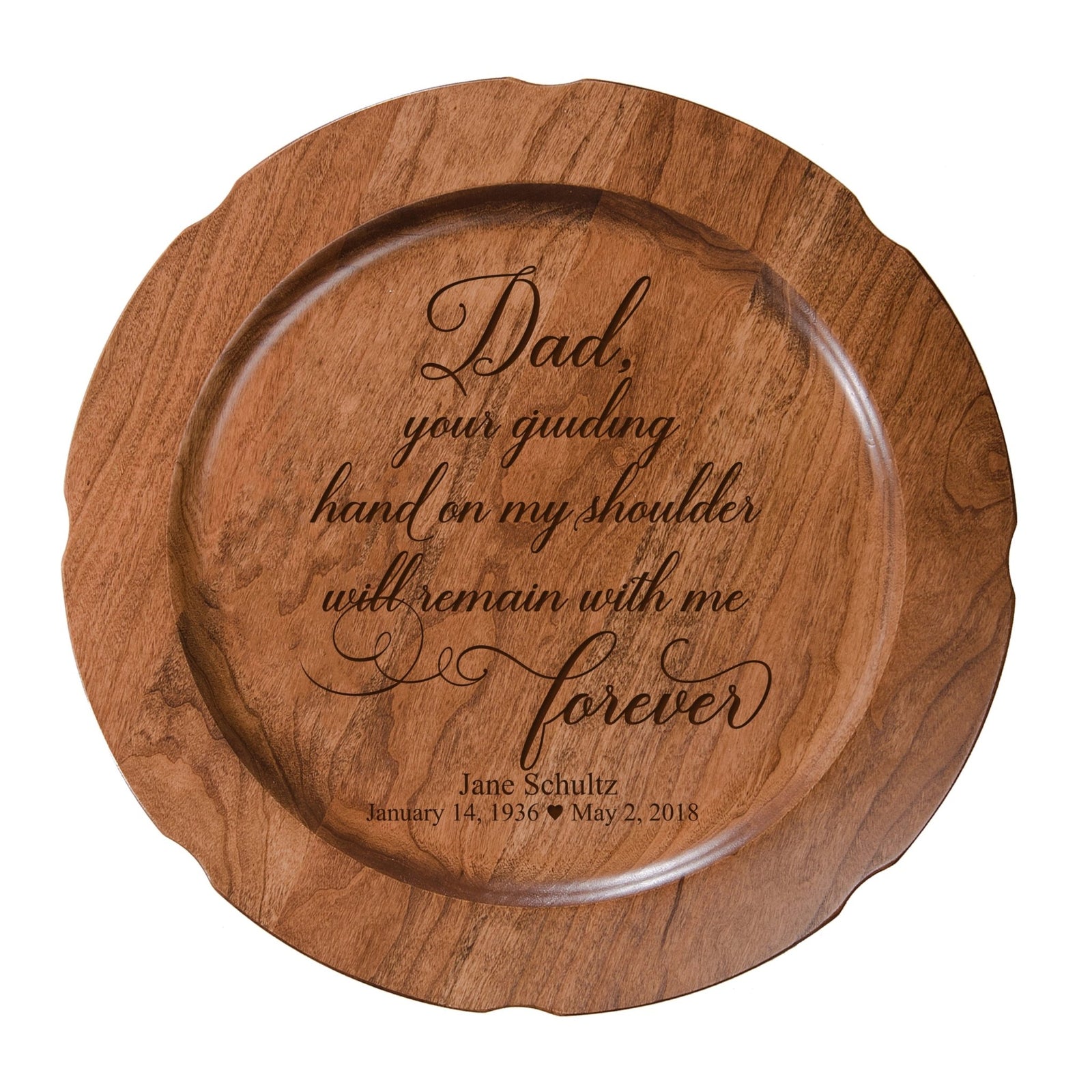 12" Personalized Memorial Wooden Plate - Dad Forever - LifeSong Milestones