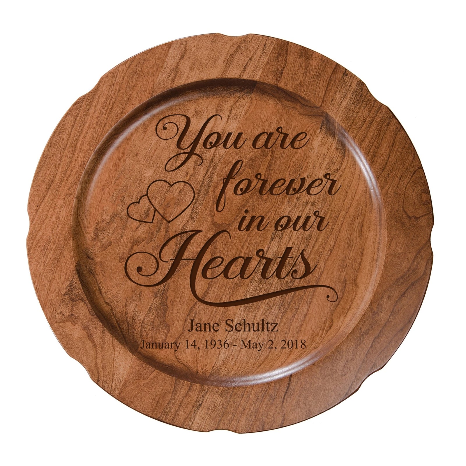 12" Personalized Memorial Wooden Plate - Forever - LifeSong Milestones