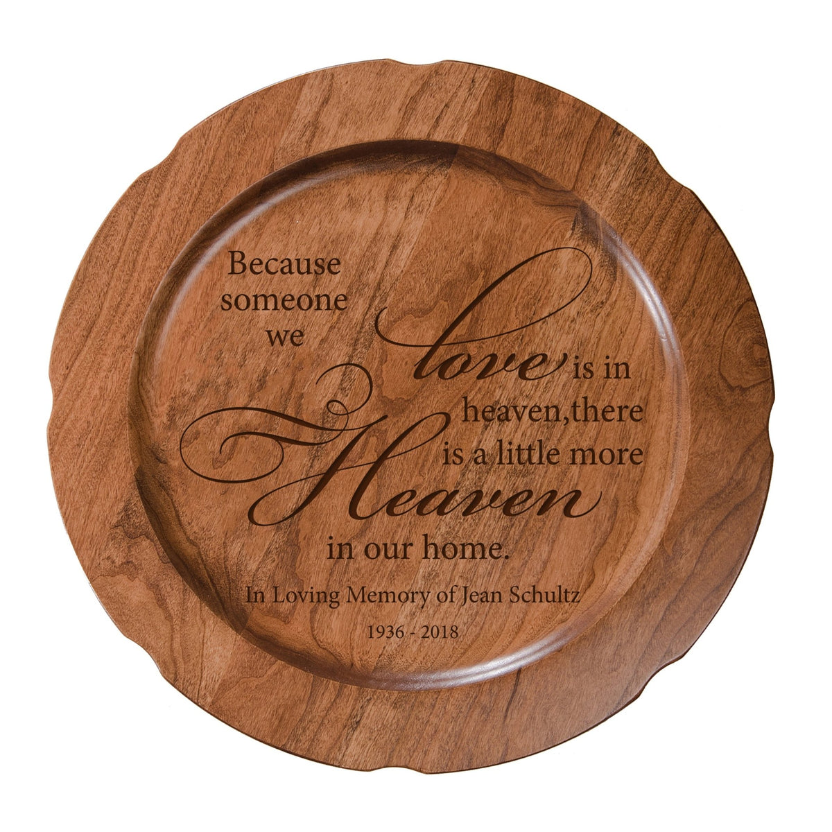 12&quot; Personalized Memorial Wooden Plate - Someone We Love - LifeSong Milestones