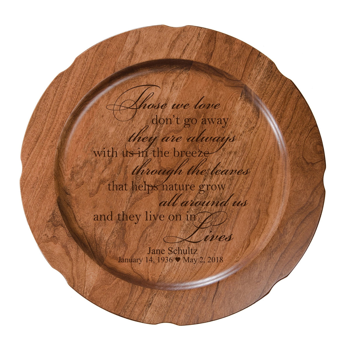 12&quot; Personalized Memorial Wooden Plate - Those We Love - LifeSong Milestones