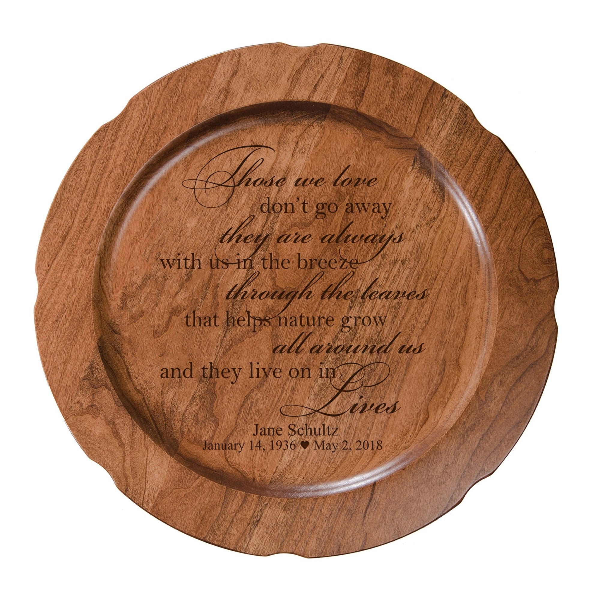 12" Personalized Memorial Wooden Plate - Those We Love - LifeSong Milestones