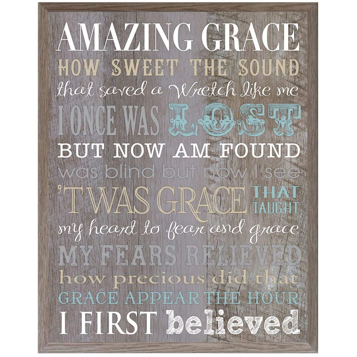 12 x 15 Wall Plaque Decor - Amazing Grace - LifeSong Milestones
