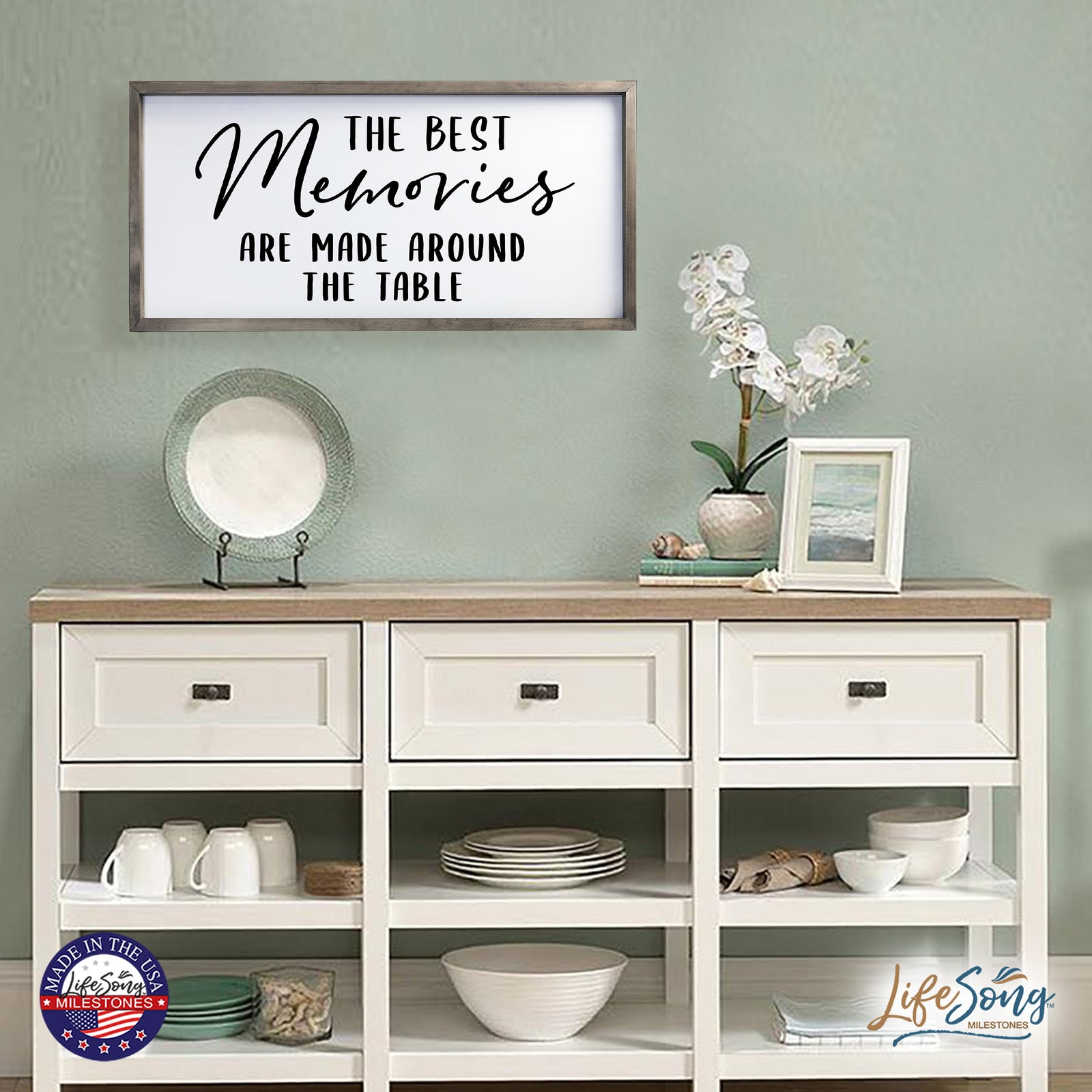 LifeSong Milestones Non-Personalized Home Inspirational Framed Shadow Box  Gift for Parents, Couples Christian Wall Decor for Husband, Wife Housewarming Gift Table and Shelf Sitters 18x36