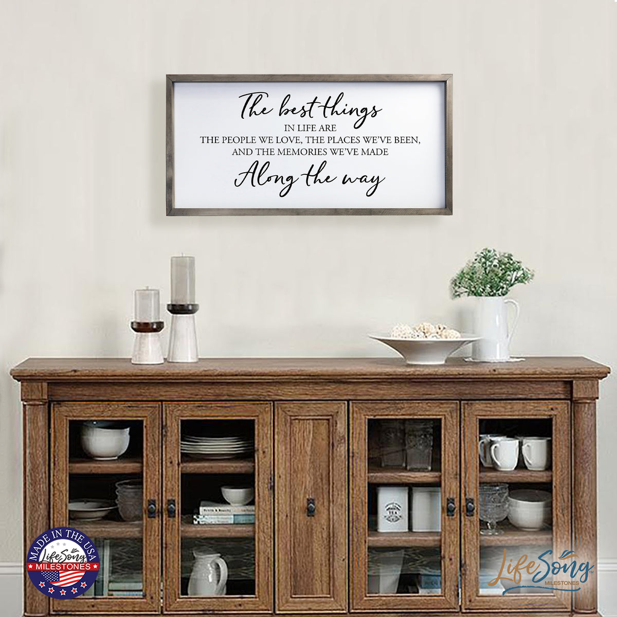 LifeSong Milestones Non-Personalized Home Inspirational Framed Shadow Box  Gift for Parents, Couples Christian Wall Decor for Husband, Wife Housewarming Gift Table and Shelf Sitters 18x36
