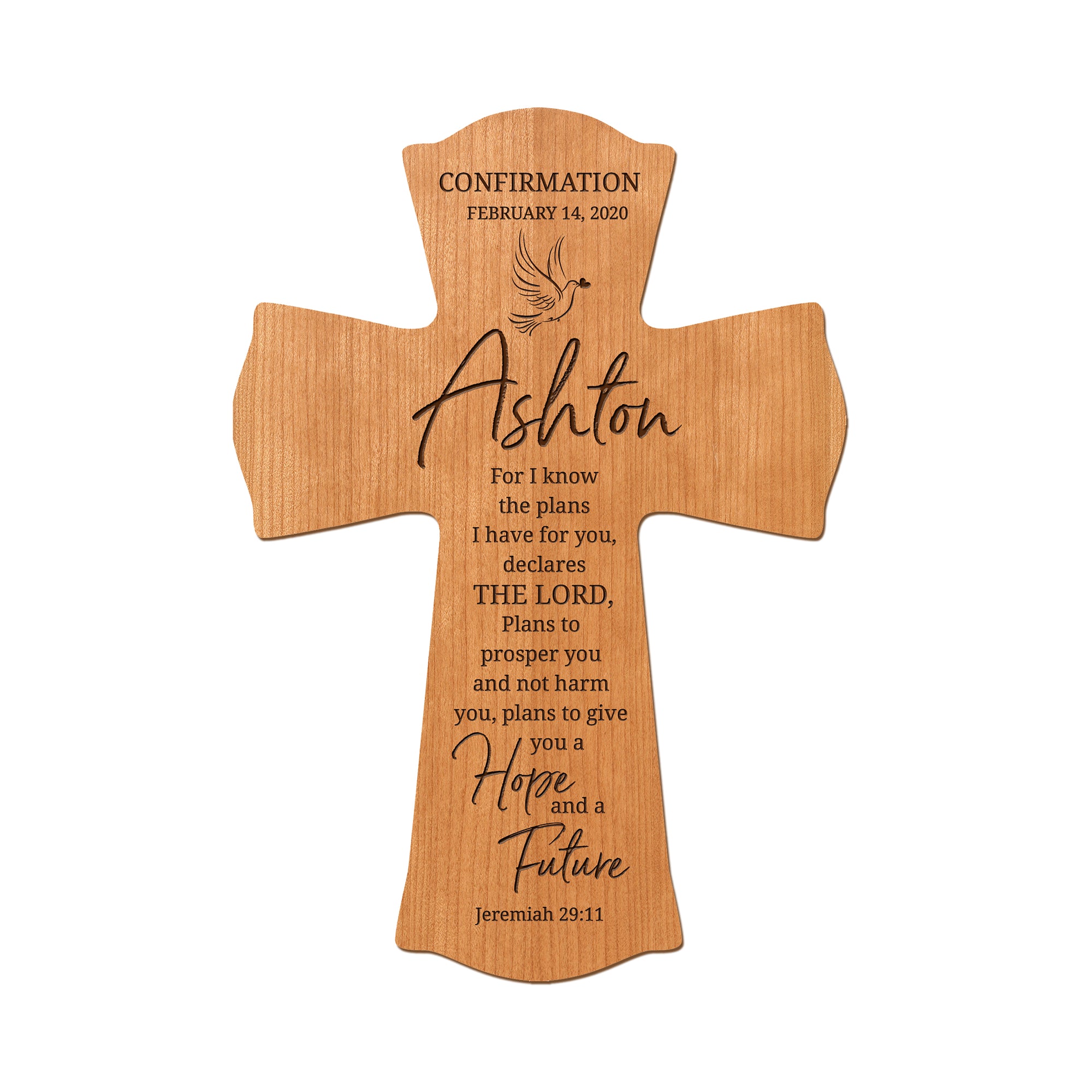 Custom Confirmation Wall Cross - For I Know The Plans - Jeremiah 29:11