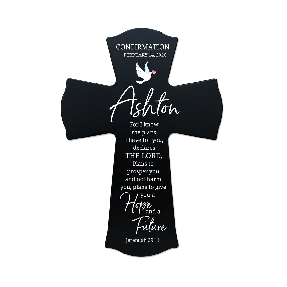 Custom Confirmation Wall Cross - For I Know The Plans - Jeremiah 29:11