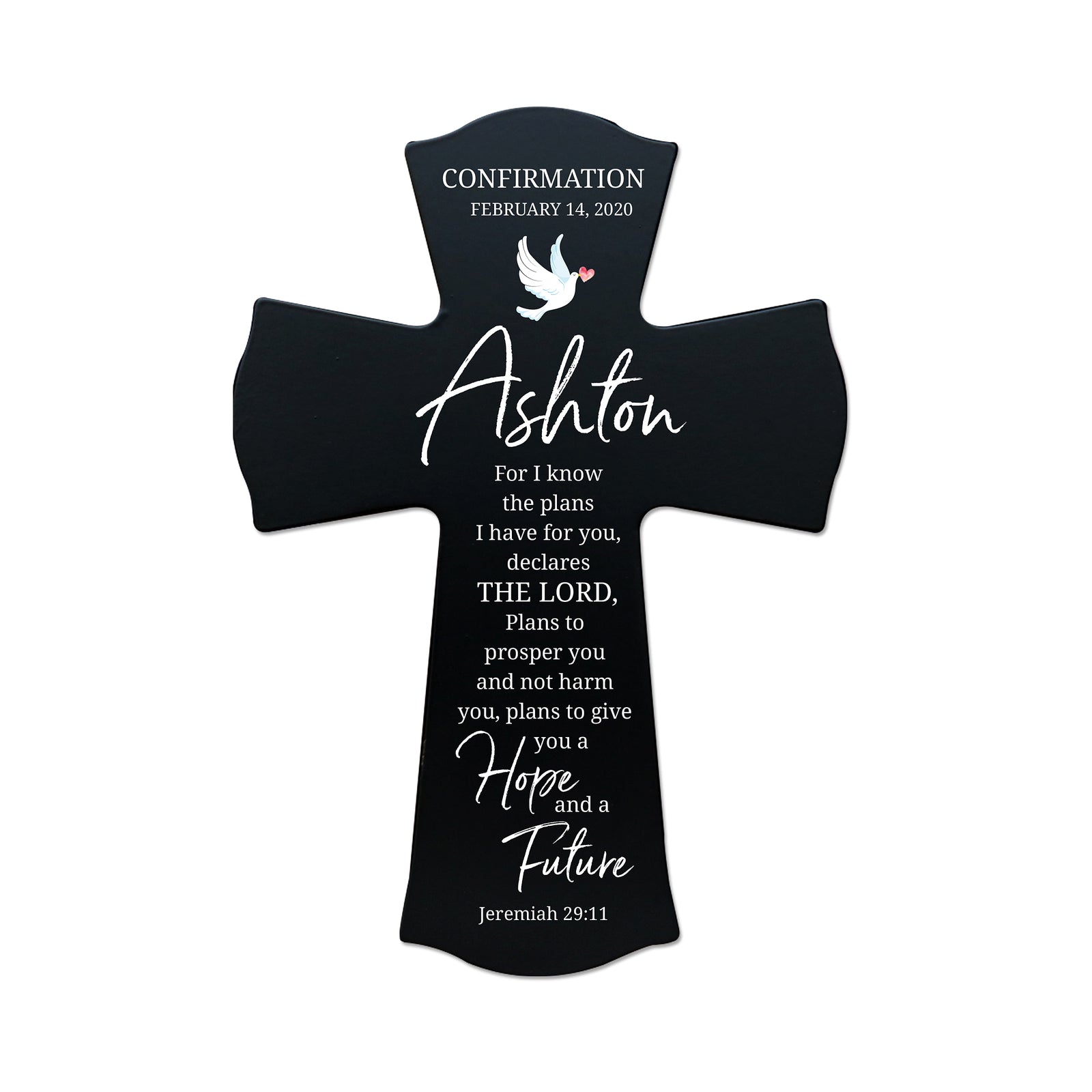 Custom Confirmation Wall Cross - For I Know The Plans - Jeremiah 29:11