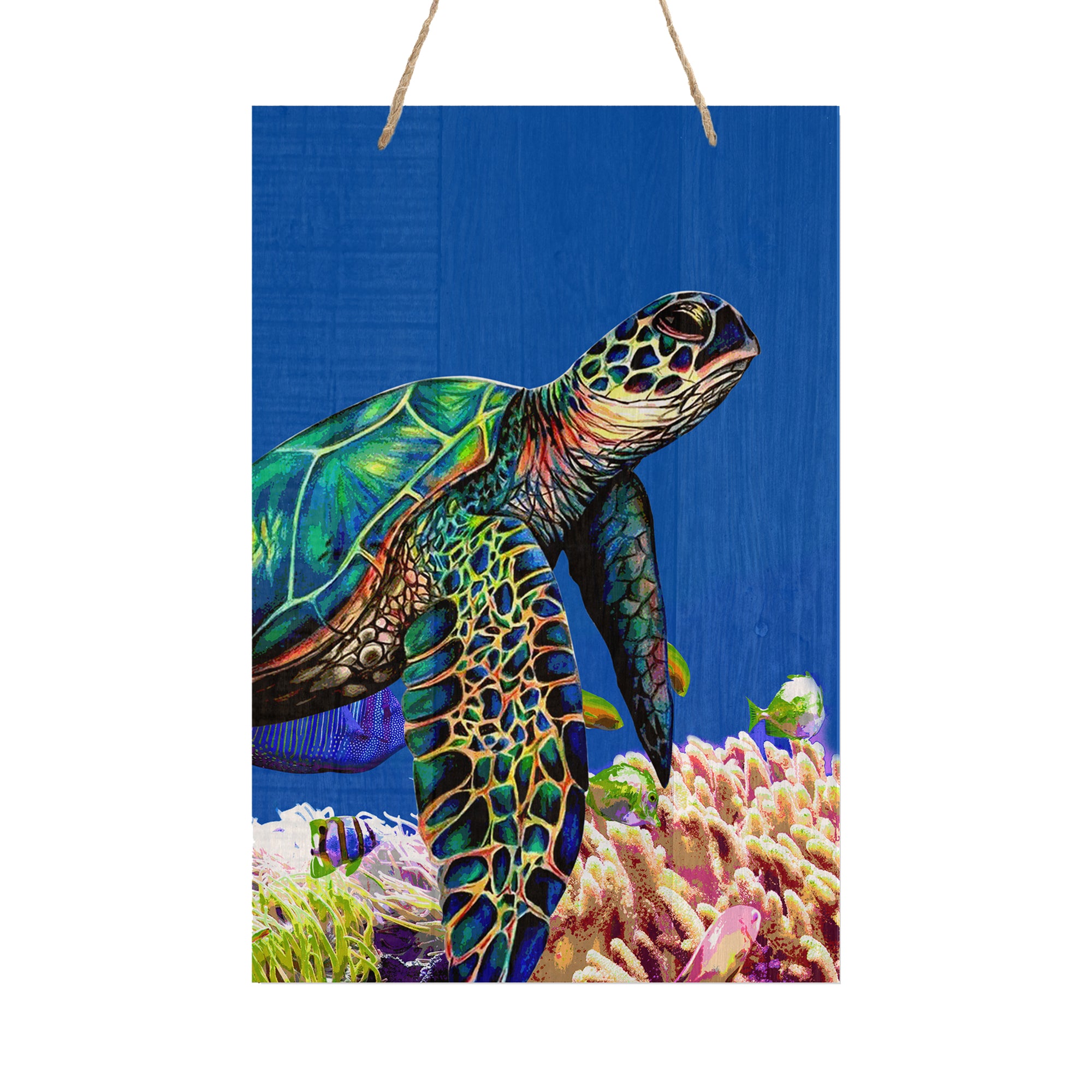 Lifesong Milestones Sea Turtle Art Rope Sign for Modern Wall Decoration 8x12in  Perfect gift ideas for a Newly-Wed Couple’s Housewarming Parties, parents, grandparents, Loved Ones, and friends.