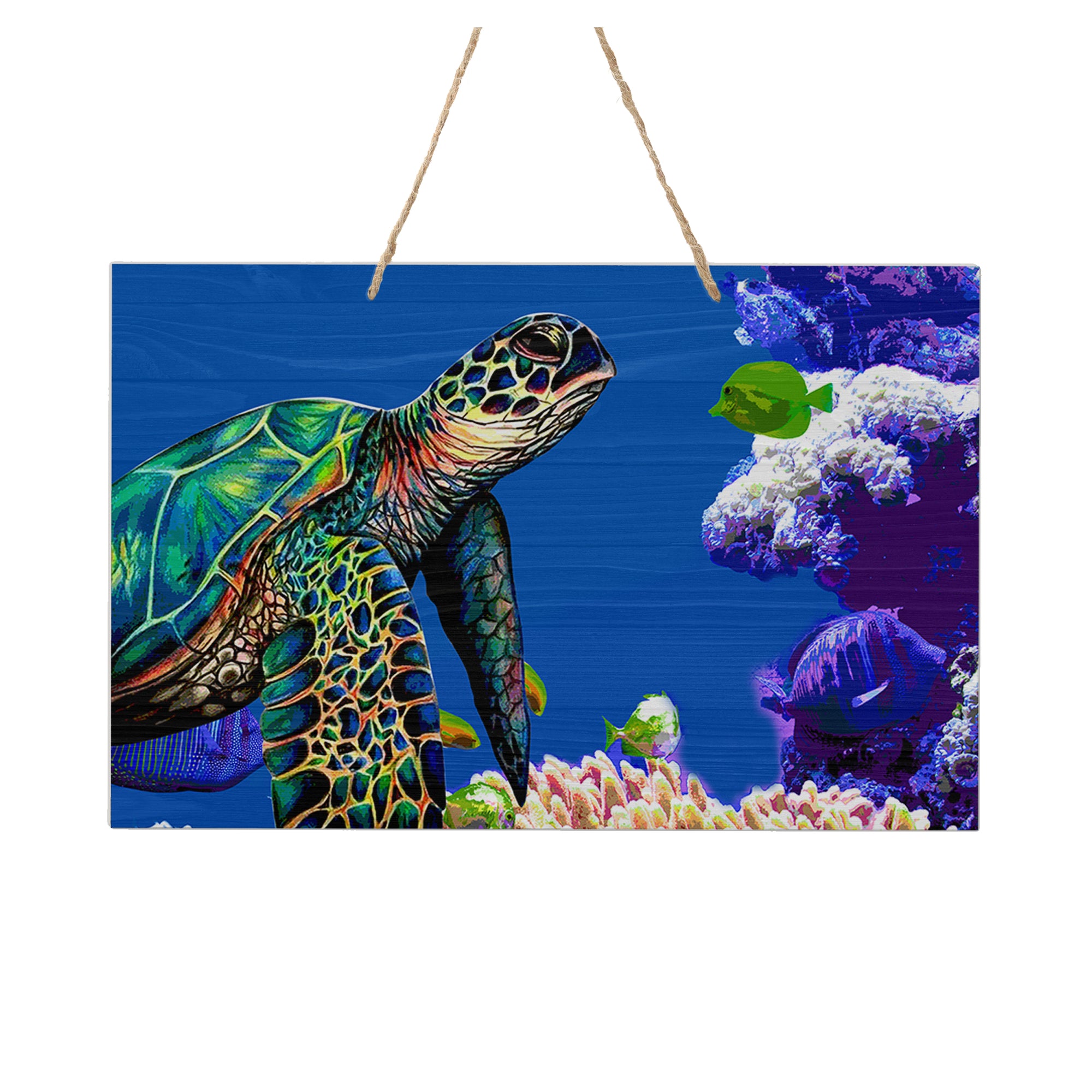 Lifesong Milestones Sea Turtle Art Rope Sign for Modern Wall Decoration 8x12in  Perfect gift ideas for a Newly-Wed Couple’s Housewarming Parties, parents, grandparents, Loved Ones, and friends.