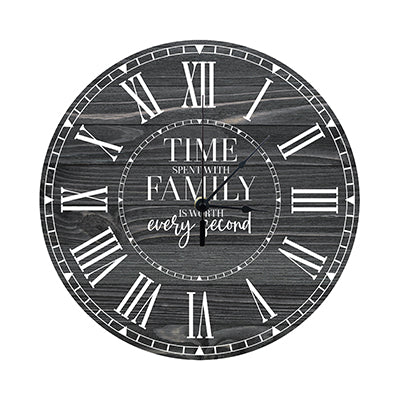 Lifesong Milestones Personalized Inspirational 12” Everyday Home and Family Wall Clock - (The Family). Wooden Decoration for Wedding, Anniversary Gift for Couples, Parents, Him, Her, Husband, Wife.