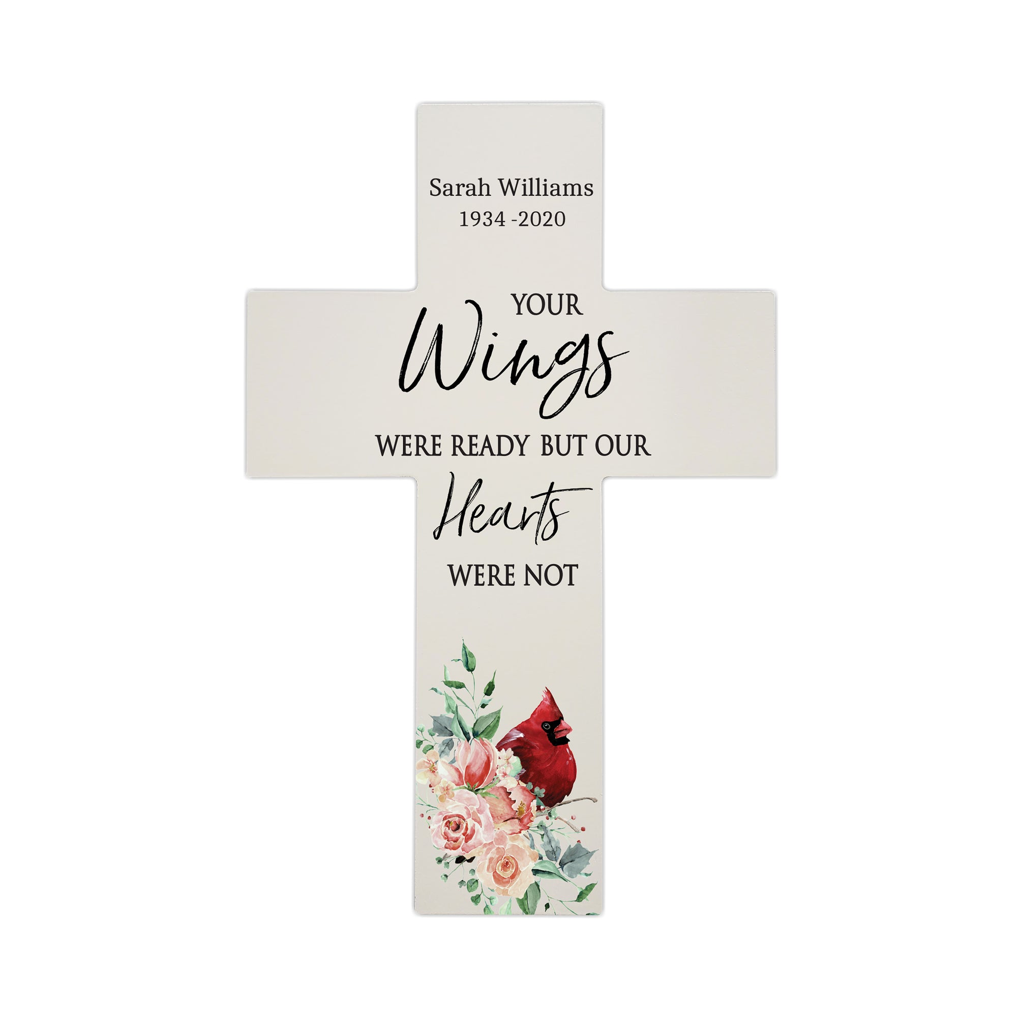 Custom Everyday Memorial Wall Cross 9.25x14 Your Wings Were