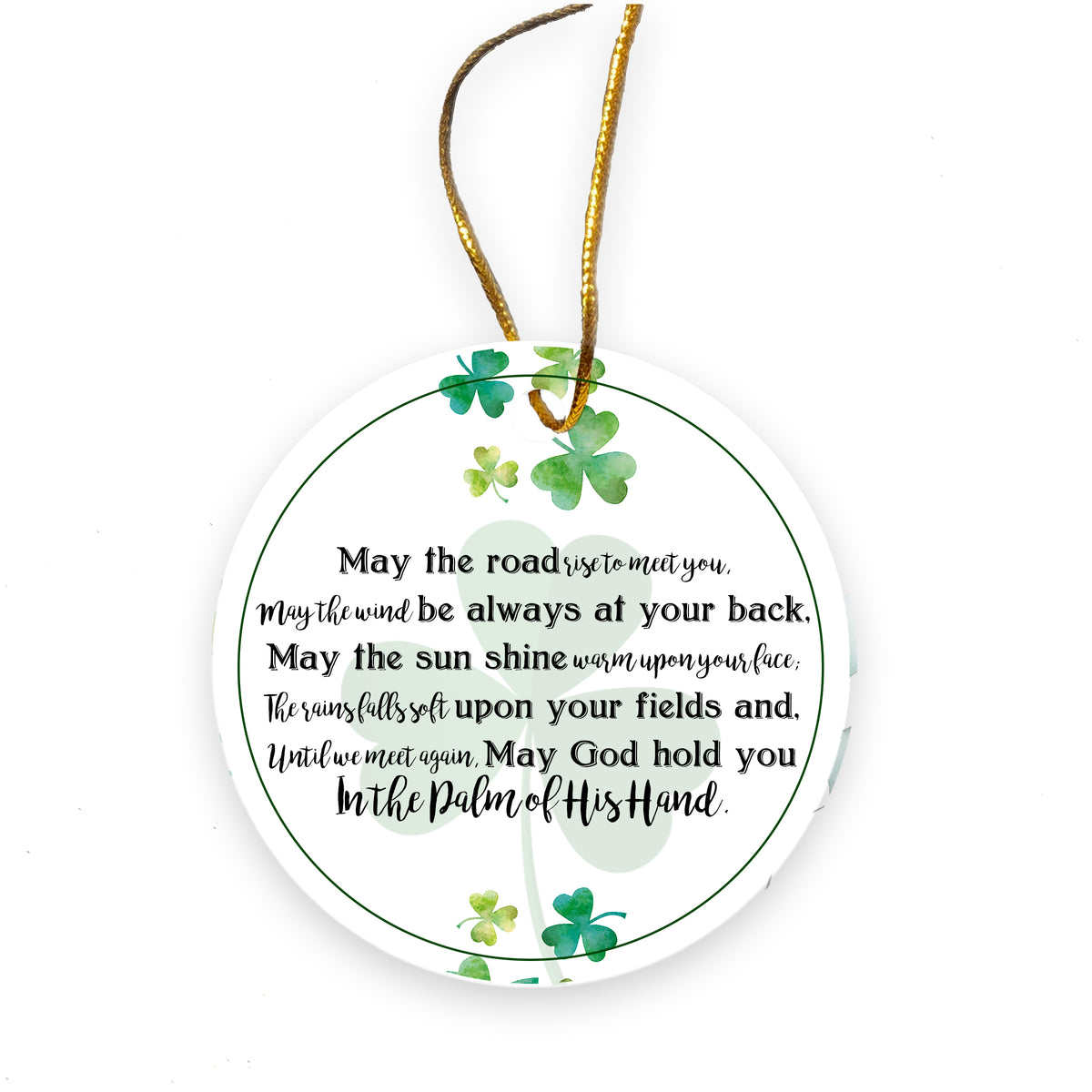 St. Patrick&#39;s Day Irish Everyday Ceramic Round Ornament 2.75in May The Road Rise