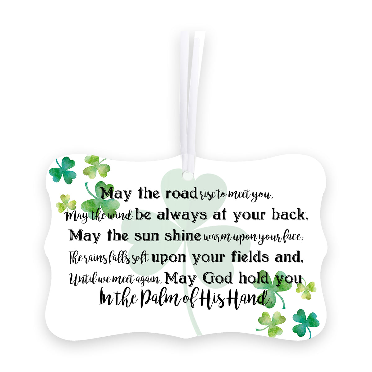 St. Patrick&#39;s Day Irish Scalloped Ornament 2.5in May The Road Rise