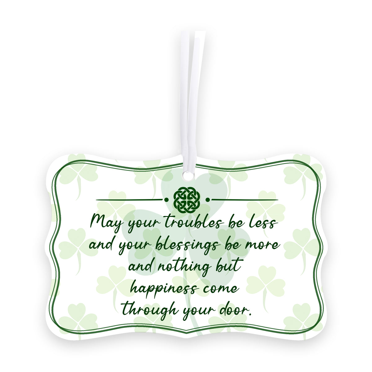 St. Patrick&#39;s Day Irish Scalloped Ornament 2.5in May Your Troubles Be