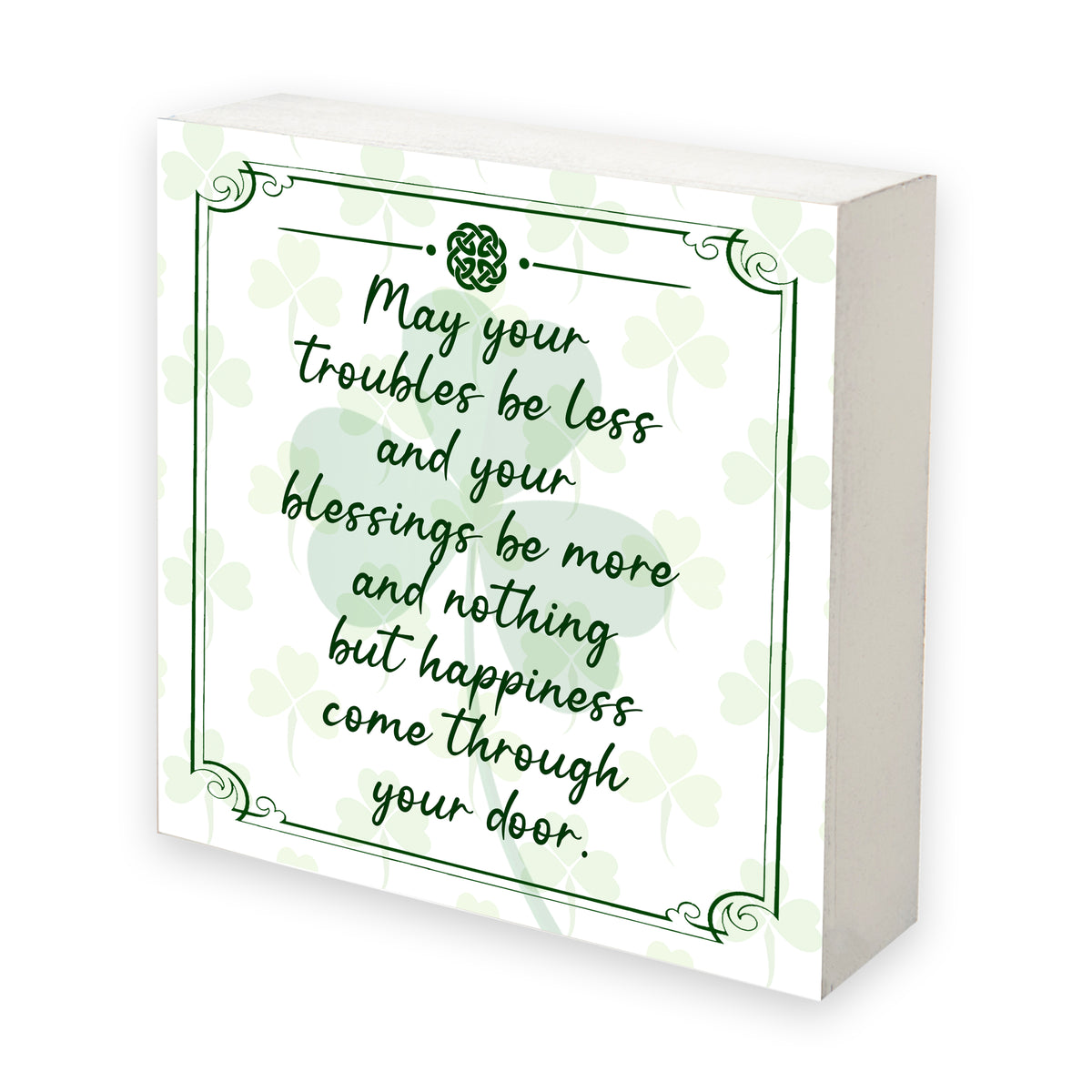St. Patrick&#39;s Day Irish Everyday Shadow Box 6x6 - May Your Trouble Be Less