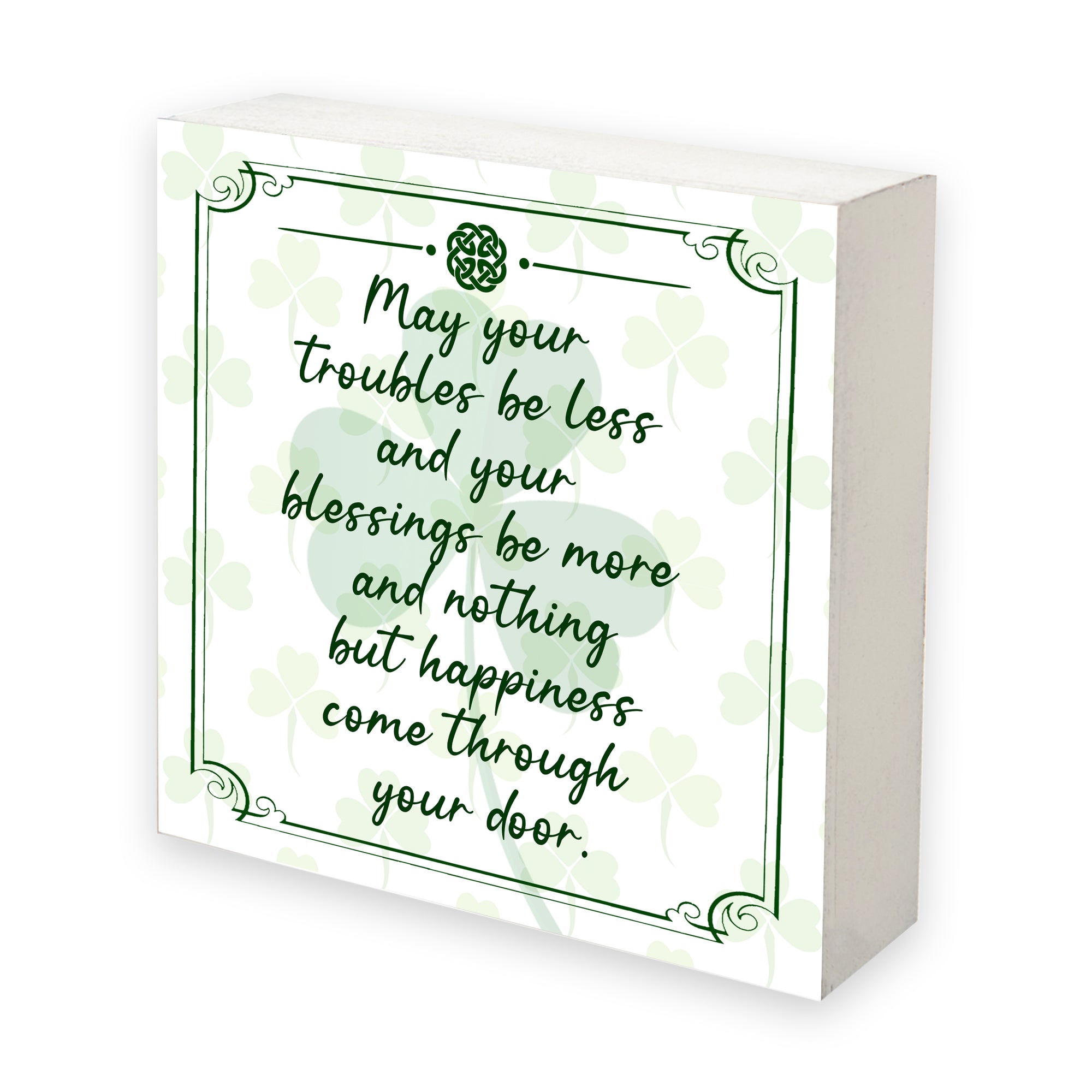 St. Patrick's Day Irish Everyday Shadow Box 6x6 - May Your Trouble Be Less
