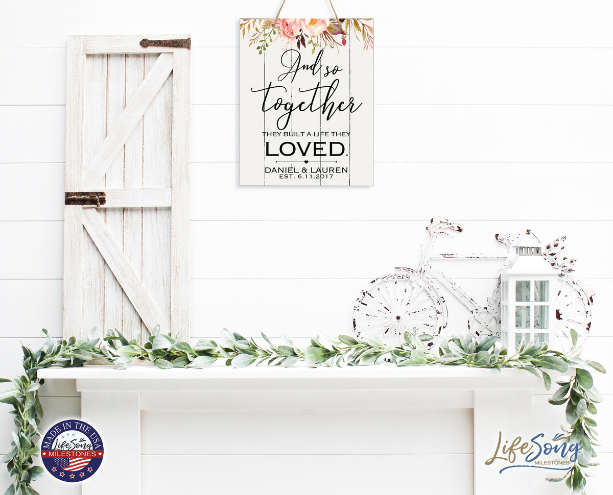Personalized Modern Wooden Vertical Wall Hanging Rope Sign 12x15 - Home - LifeSong Milestones