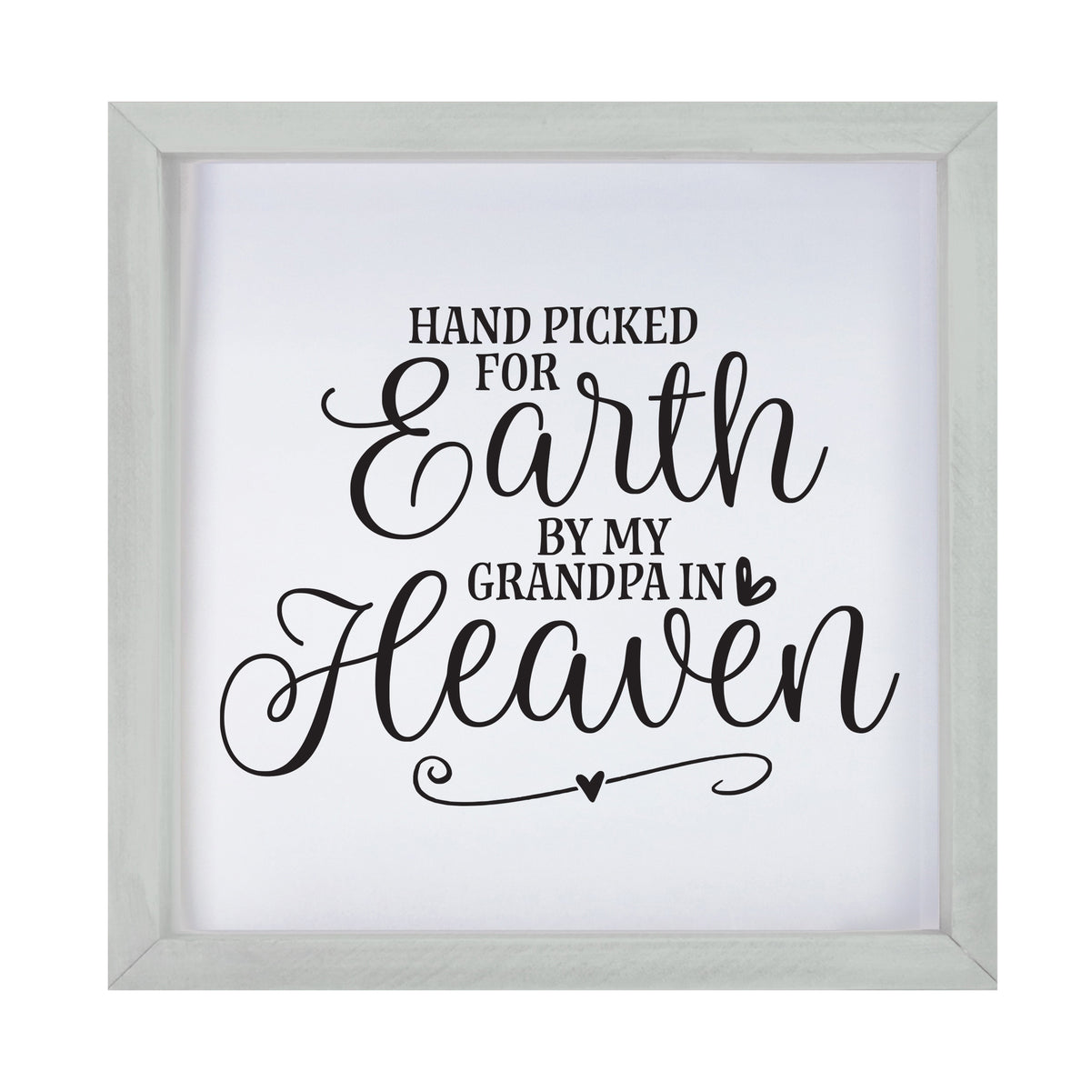 LifeSong Milestones Inspiring Modern Framed Shadow Box 7x7in - Hand Picked For Earth By My Grandpa. Wall Decor Decorative Accents For Walls Ready to Hang for Home Living Room, Bedroom, Kitchen, Dining Room, and Entryways Decorations.