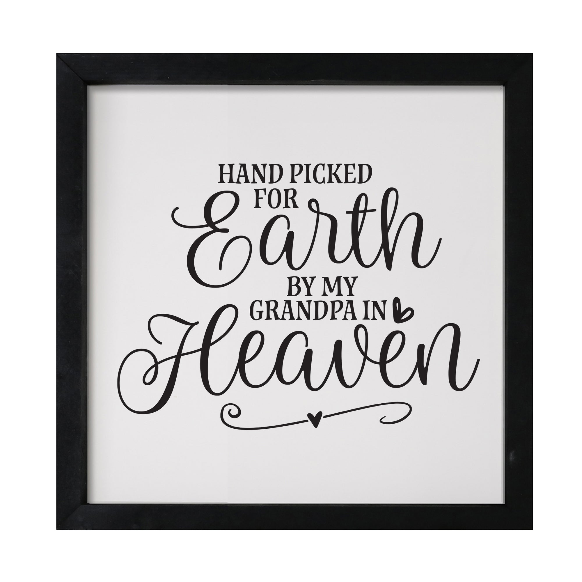 LifeSong Milestones Inspiring Modern Framed Shadow Box 7x7in - Hand Picked For Earth By My Grandpa. Wall Decor Decorative Accents For Walls Ready to Hang for Home Living Room, Bedroom, Kitchen, Dining Room, and Entryways Decorations.