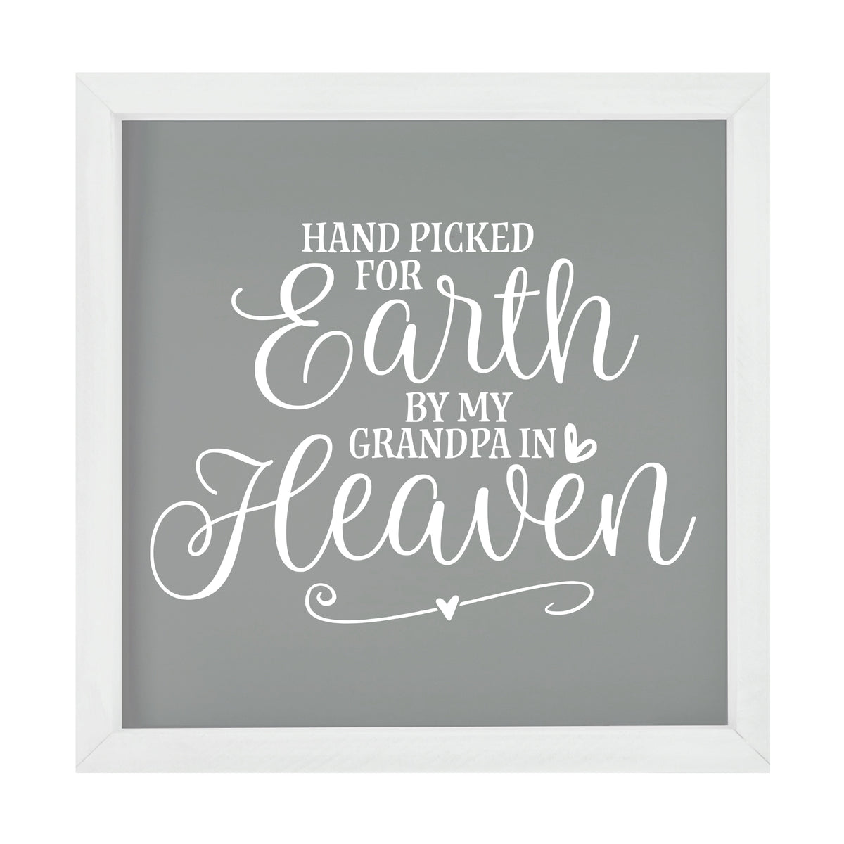 LifeSong Milestones Inspiring Modern Framed Shadow Box 7x7in - Hand Picked For Earth By My Grandpa. Wall Decor Decorative Accents For Walls Ready to Hang for Home Living Room, Bedroom, Kitchen, Dining Room, and Entryways Decorations.