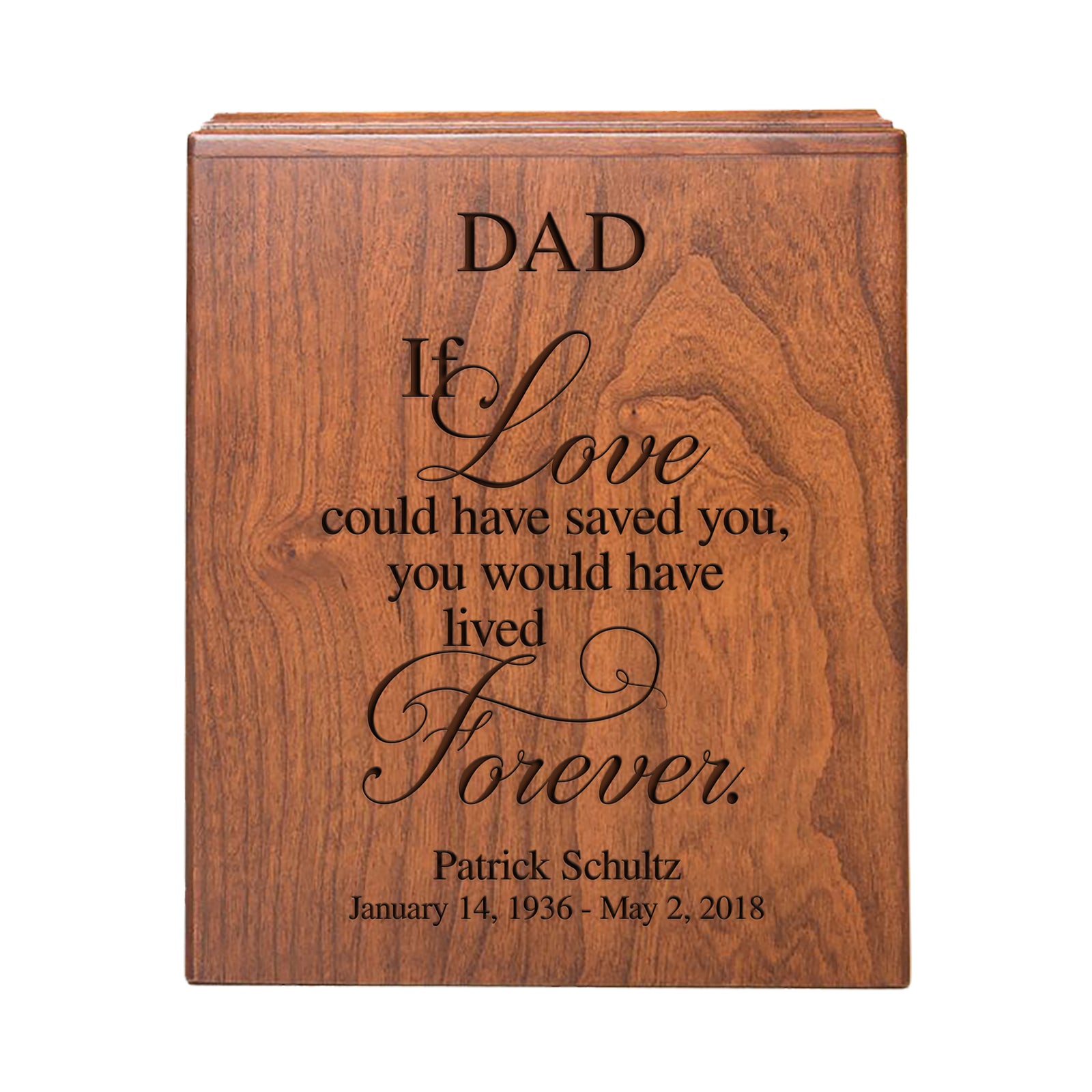 Custom Engraved Urn Box for Dad