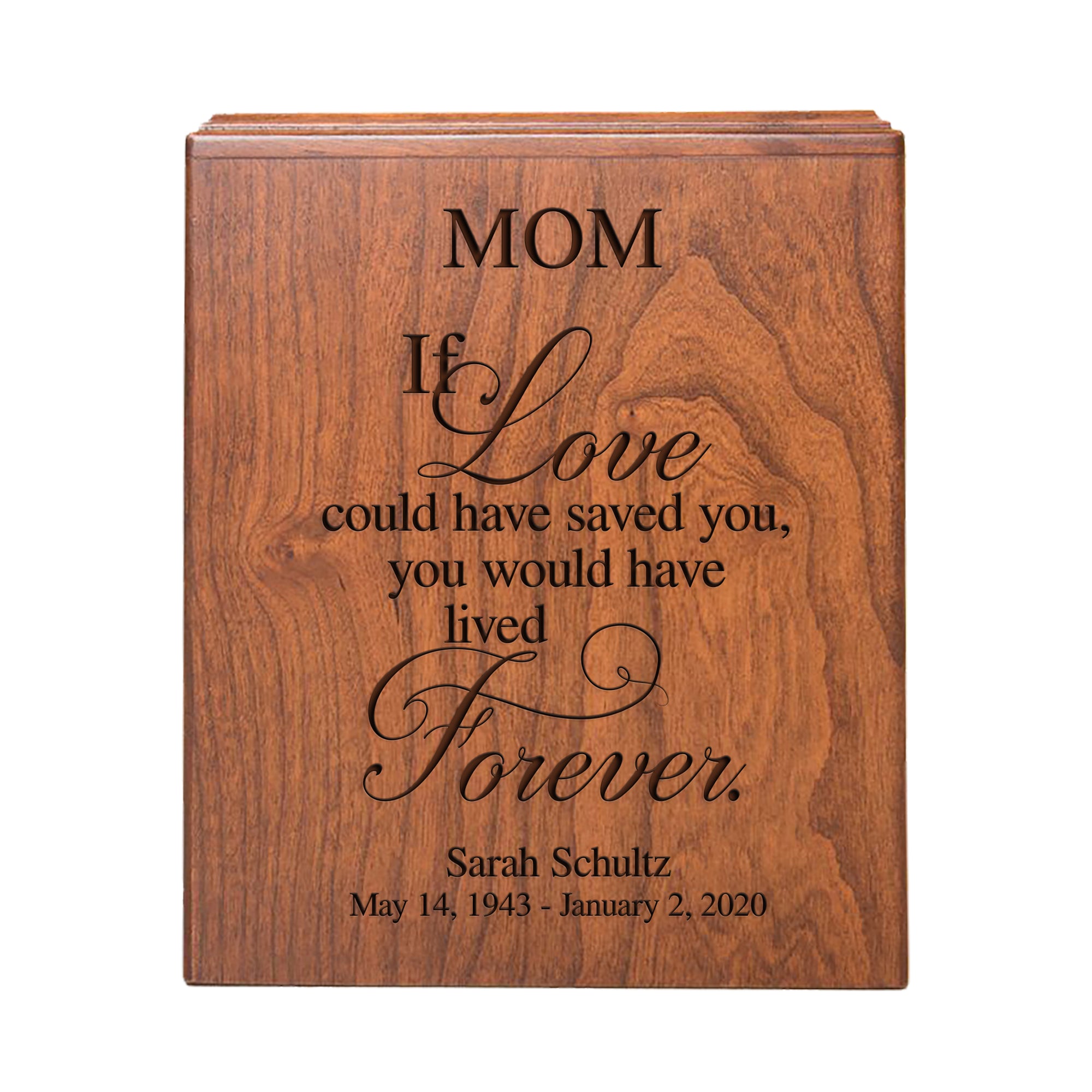 LifeSong Milestones Personalized Memorial Urn Box for Human Ashes holds 280 cu in If Love Could Bereavement Keepsake Box Family Condolence Gift - 7.75” x 9.5” x 5.75”