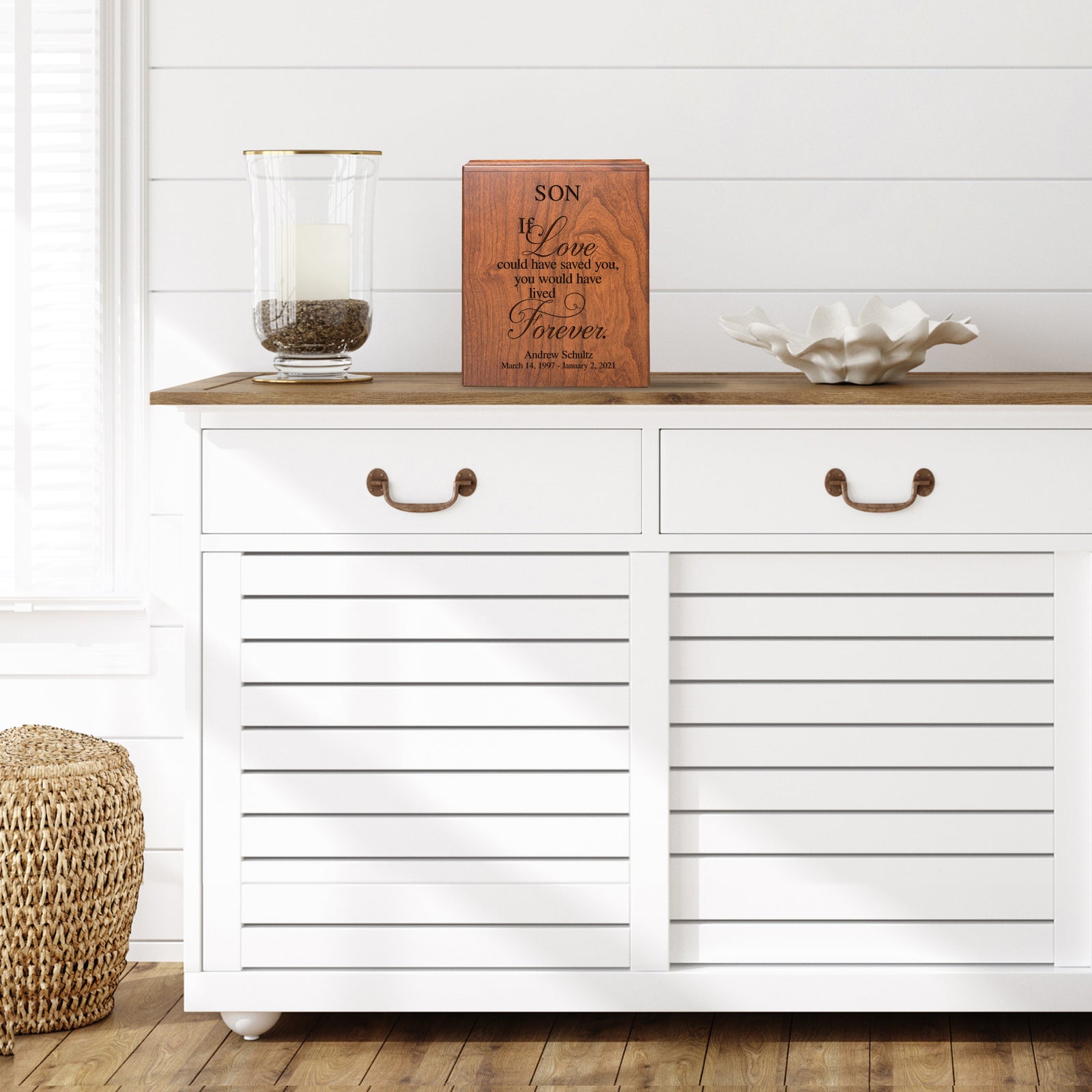 Custom Engraved Urn Box for Cherished Ashes