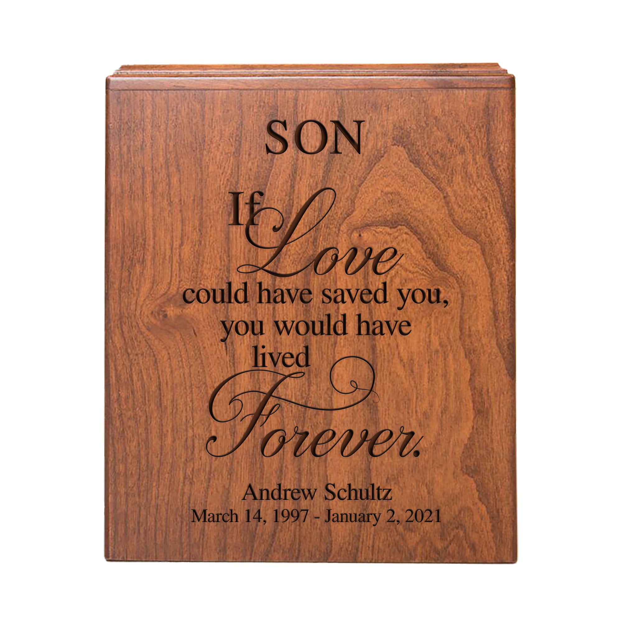 LifeSong Milestones Personalized Memorial Urn Box for Human Ashes holds 280 cu in If Love Could Bereavement Keepsake Box Family Condolence Gift - 7.75” x 9.5” x 5.75”
