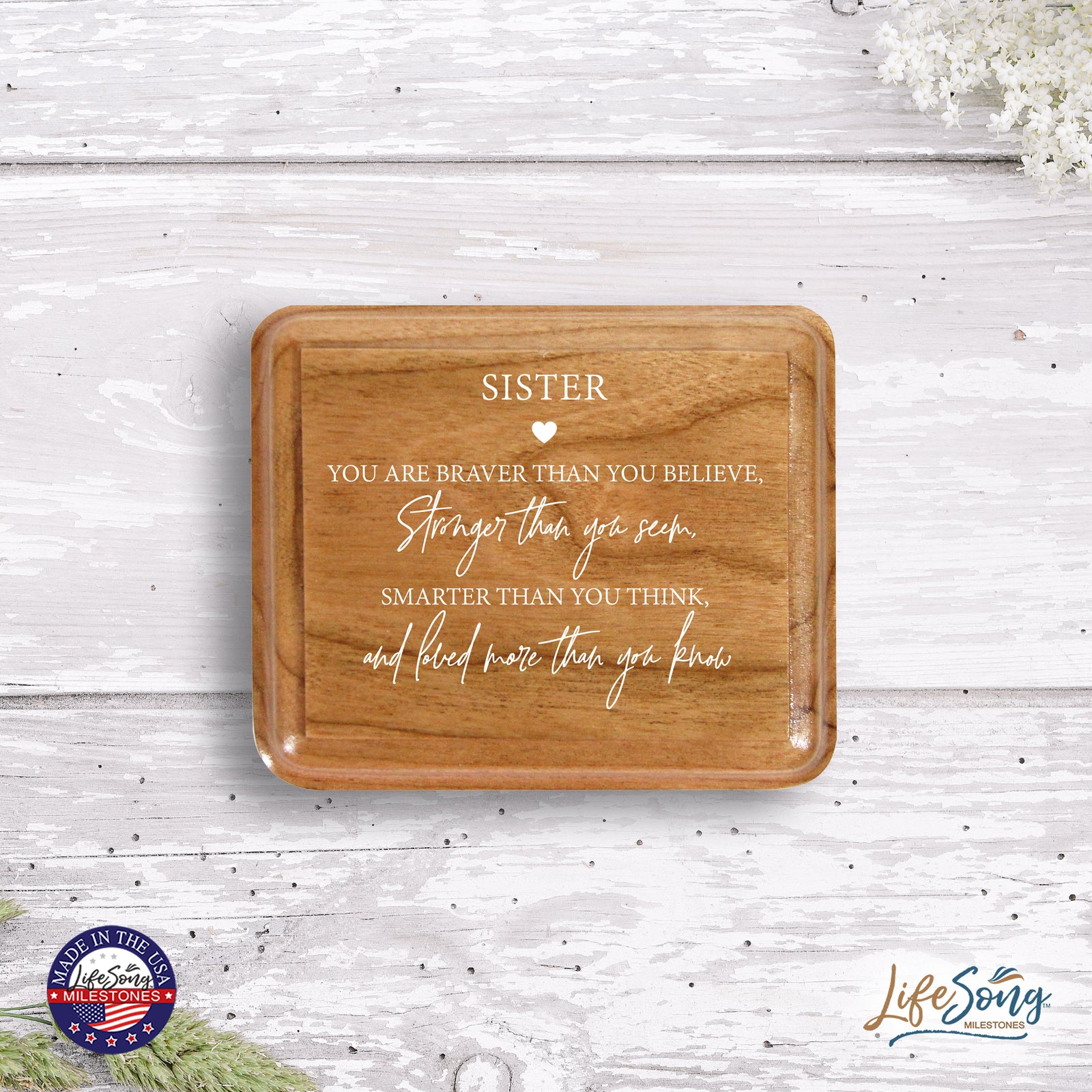 Modern Keepsake Box Inspirational Quotes for Sister 3.5x3 Sister