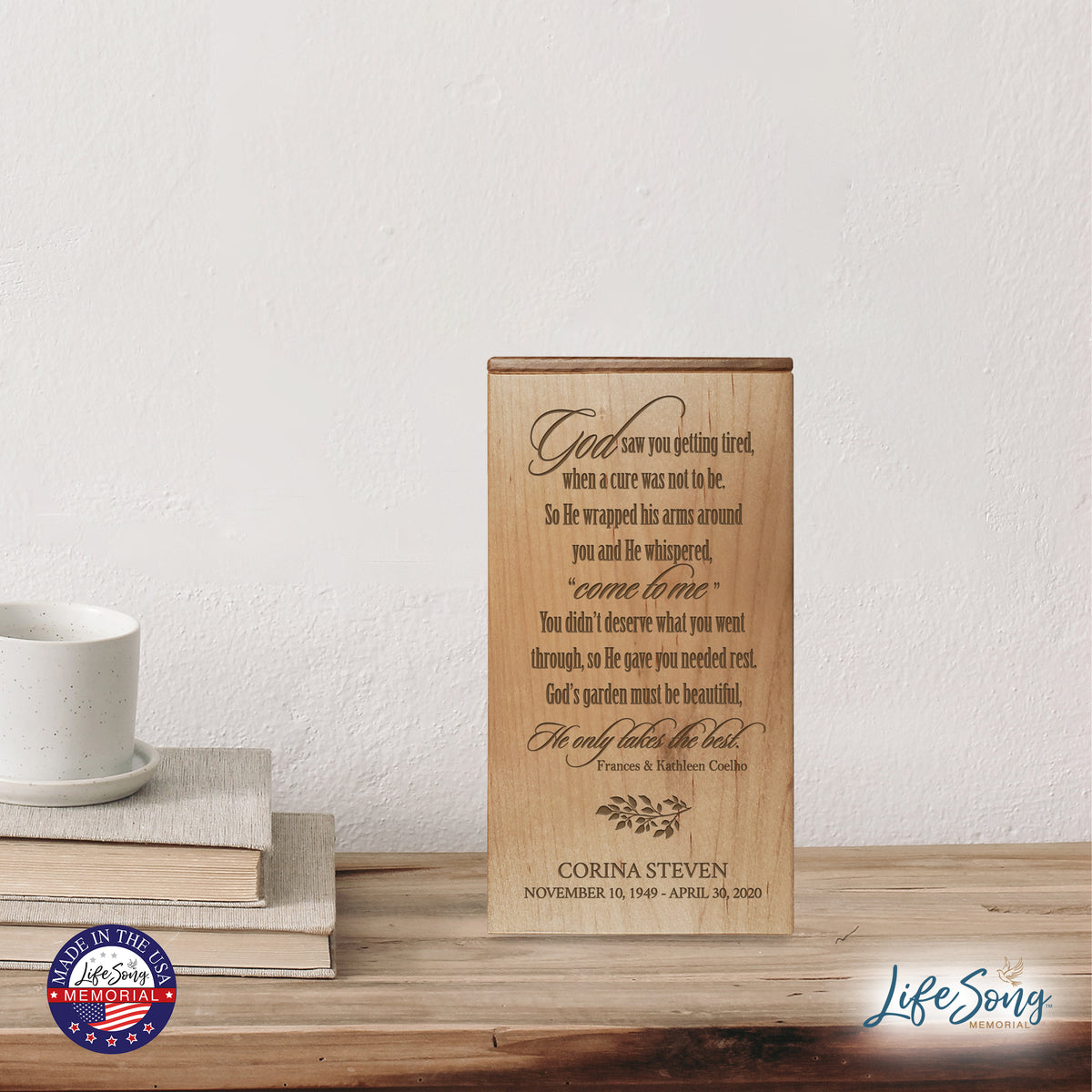 Funeral Wooden Keepsake Urn Box for Cherished Memories