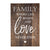 Wood Wall Sign with Inspirational Quote Family Where Life Begins (Heart) Table Top Home Office Desk Decoration 5.5x8in