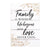 Wood Wall Sign with Inspirational Quote Family Where Life Begins (Flower) Table Top Home Office Desk Decoration 5.5x8in
