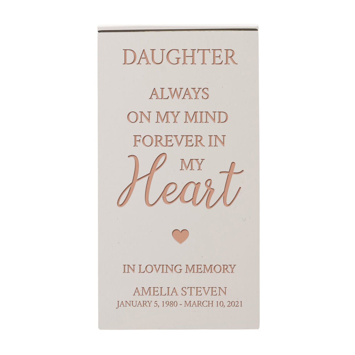 Elegant Memorial Wooden Urn Box with Custom Engraving for Ashes