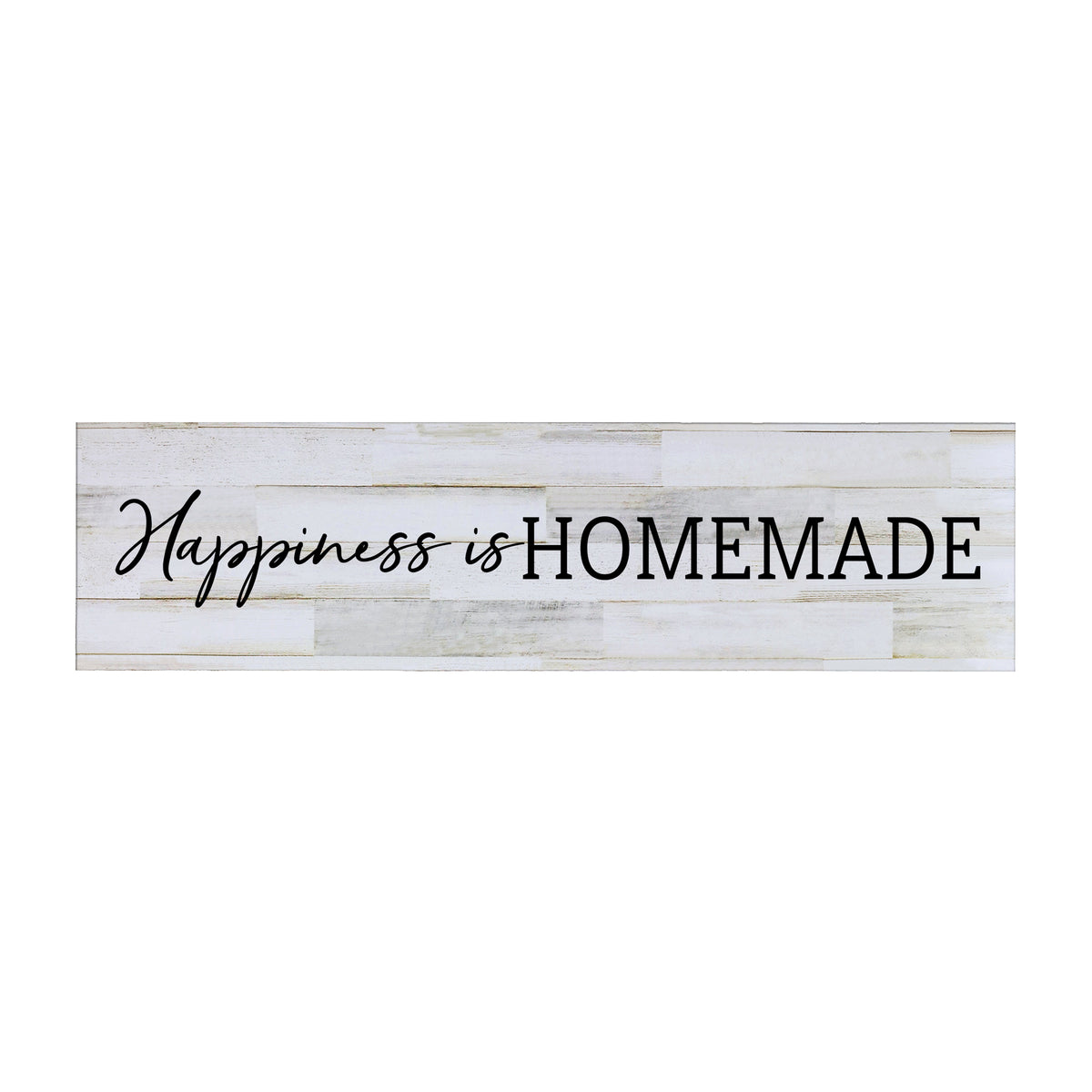 Inspirational Everyday Home and Family Wooden Wall Art Hanging Plaque 10 x 40 – Happiness Is Homemade