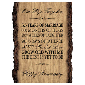 Wedding Anniversary Bark Wood Wall Plaque - Our Life Together