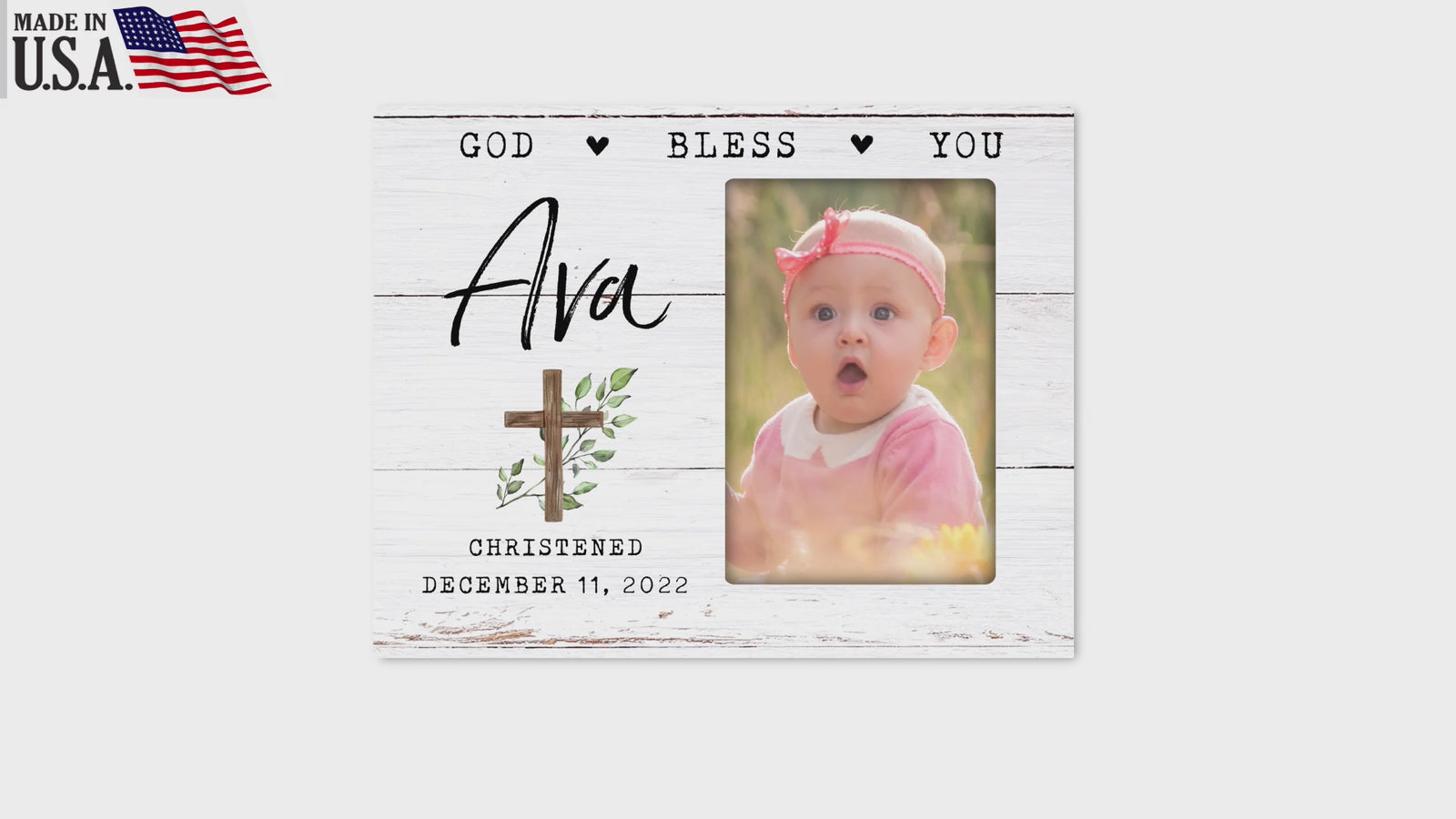 Personalized Christening Photo Frame - Be Strong