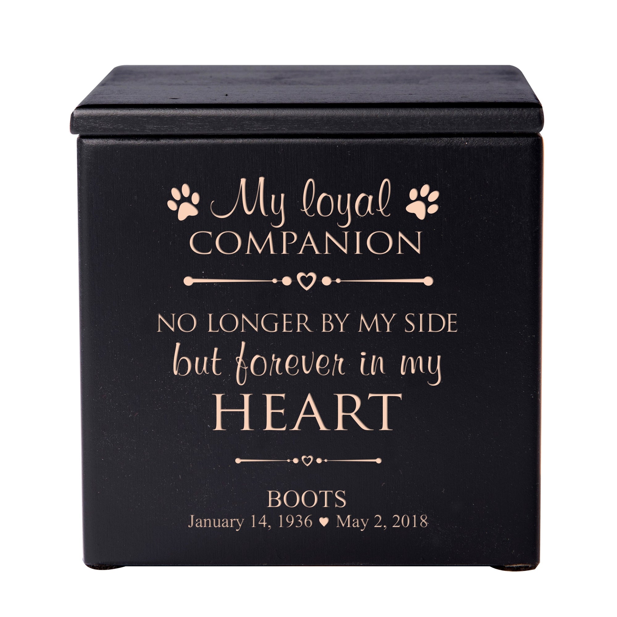 Pet Memorial Keepsake Cremation Urn Box for Dog or Cat - My Loyal Companion