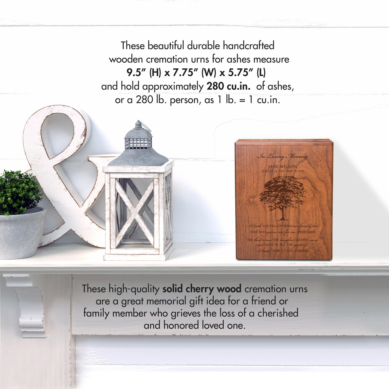 Custom Engraved Urn Box for adults