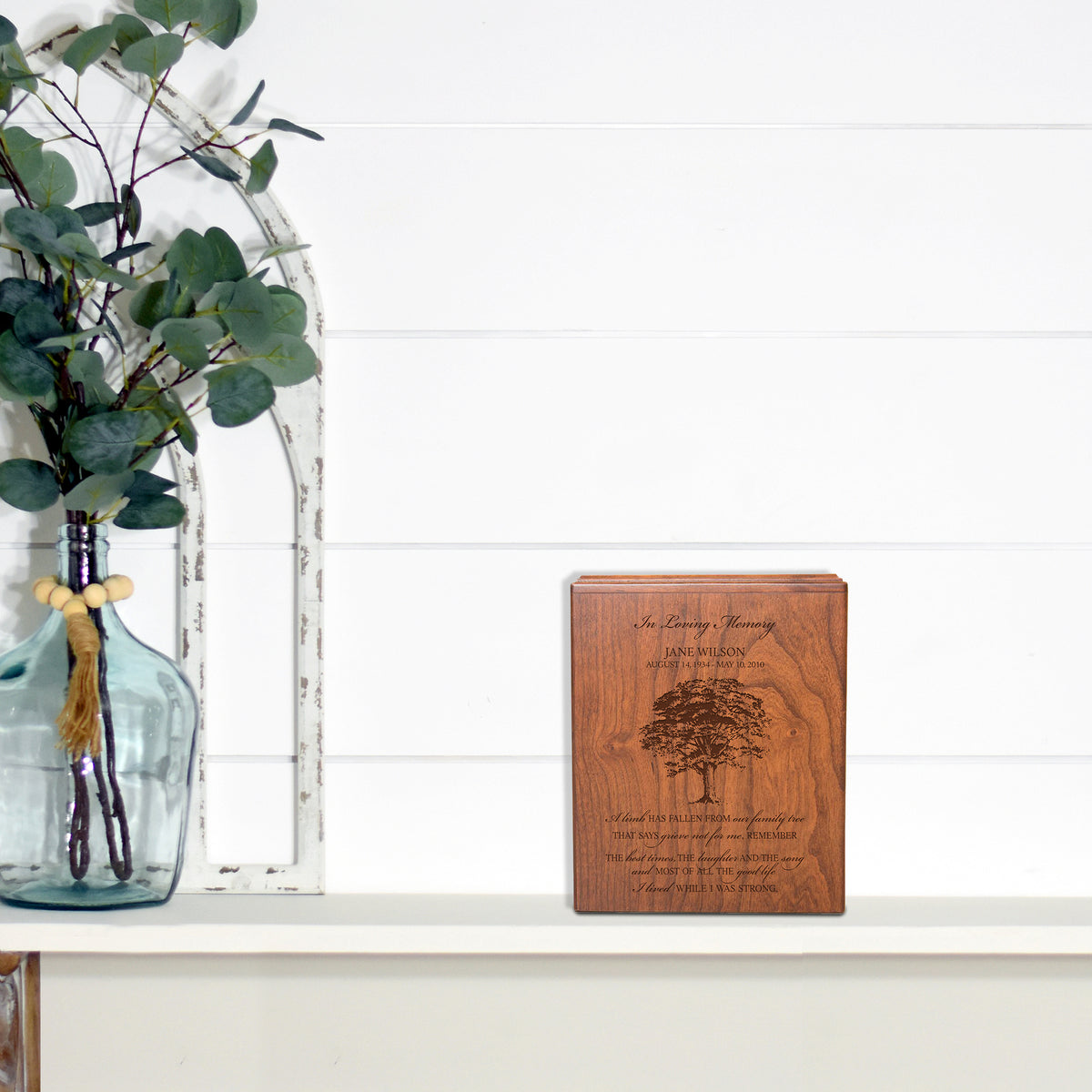 Premium Engraved Cremation Urn Box for Human Ashes