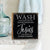 Wooden BATHROOM 6x6 Block shelf decor (Wash Your Hands Jesus) Inspirational Plaque Tabletop and Family Home Decoration