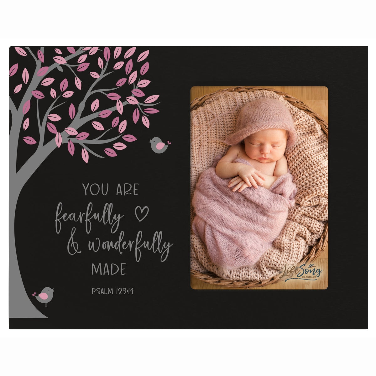 1st Baptism Blessing Photo Frame Gift For Newborn - Fearfully & Wonderfully - LifeSong Milestones