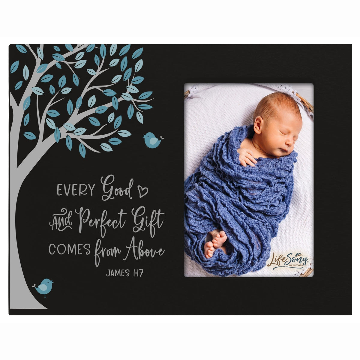 1st Baptism Blessing Photo Frame Gift For Newborn - Good and Perfect - LifeSong Milestones